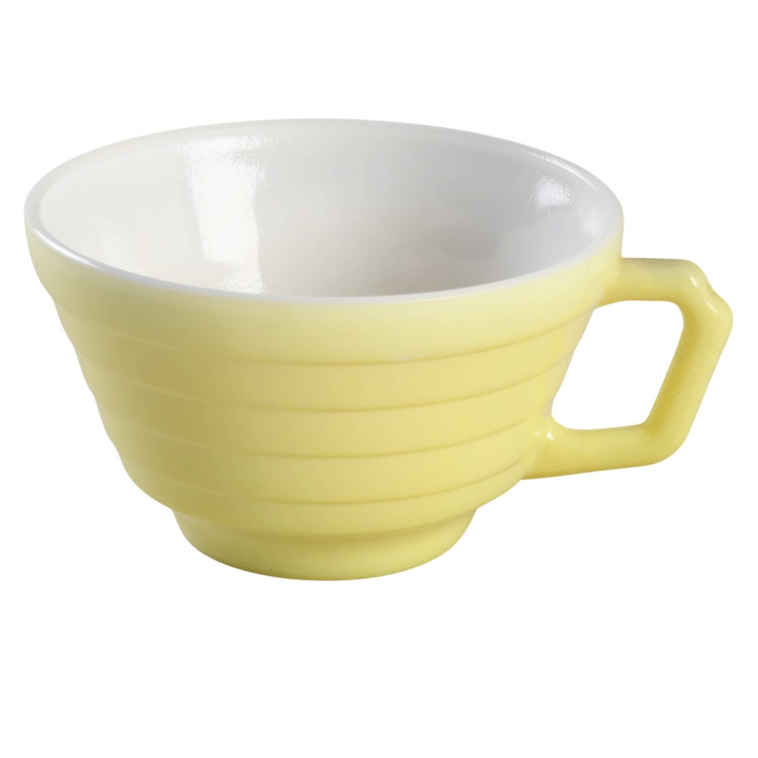 Moderntone Platonite Pastel Yellow Flat Cup by Hazel-Atlas-1