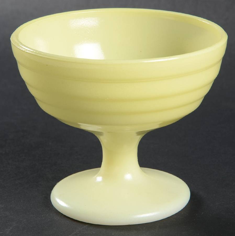 Moderntone Platonite Pastel Yellow Champagne/Tall Sherbet by Hazel-Atlas-1