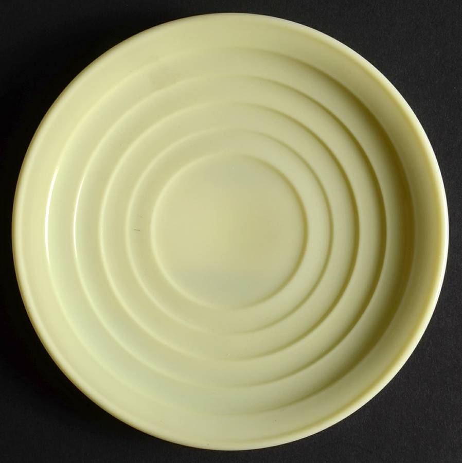 Moderntone Platonite Pastel Yellow Flat Cup Saucer by Hazel-Atlas-1