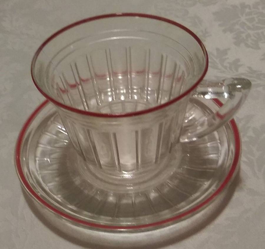 New Century Clear Cup & Saucer Set by Hazel-Atlas-1