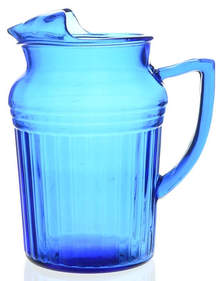 New Century Cobalt Blue 68 Oz Ice Lip Pitcher by Hazel-Atlas-1