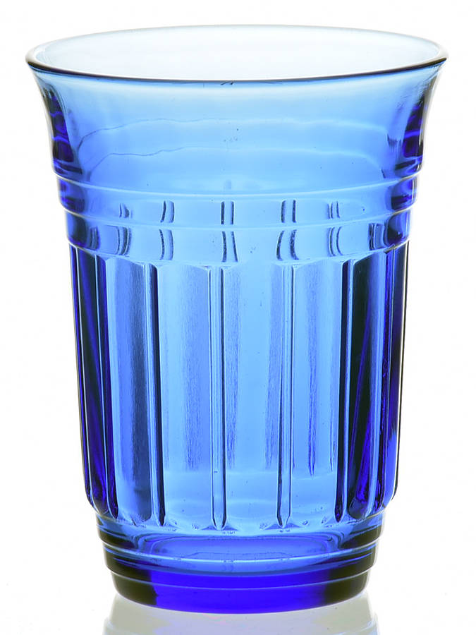 New Century Cobalt Blue 4 Oz Flat Tumbler by Hazel-Atlas-1