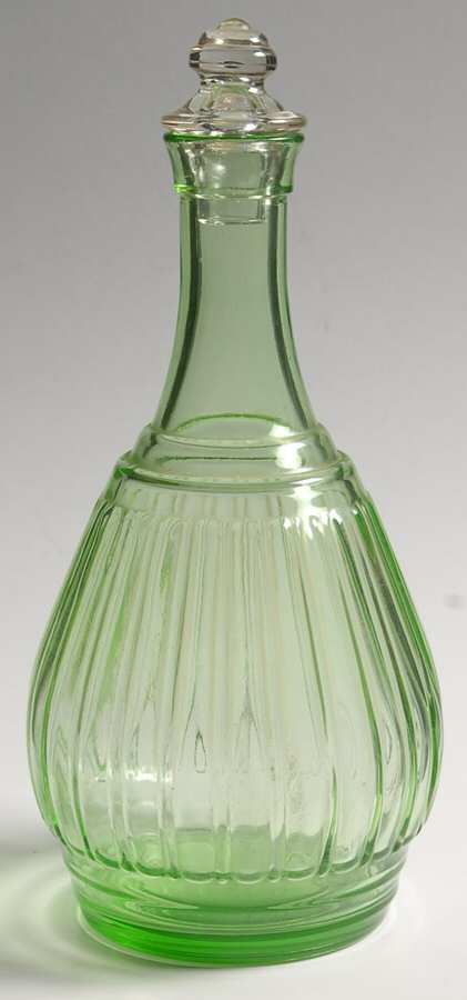 New Century Green Decanter & Stopper by Hazel-Atlas-1
