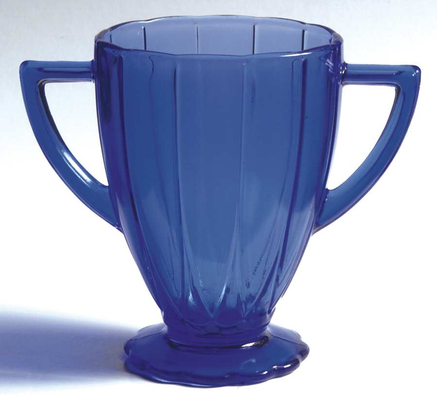 Newport Cobalt Blue Footed Open Sugar by Hazel-Atlas-1