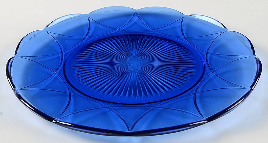 Newport Cobalt Blue 11" Sandwich Plate by Hazel-Atlas-1