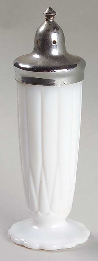 Newport Platonite White (No Trim) Footed Shaker & Metal Lid by Hazel-Atlas-1