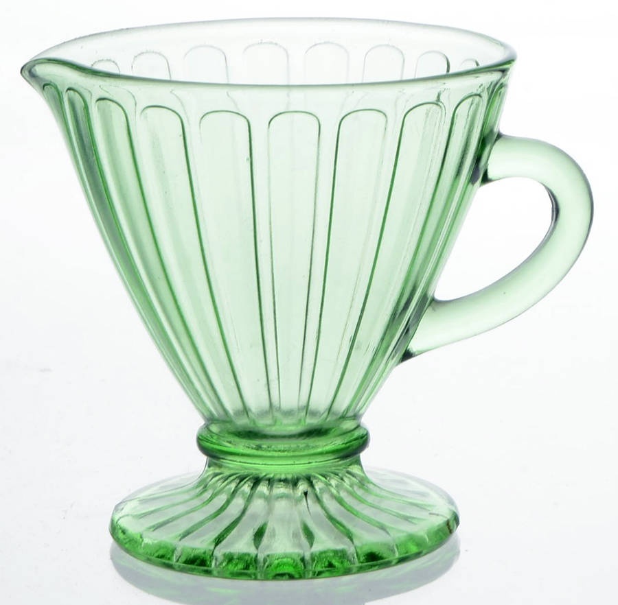 Ribbon Green Footed Creamer by Hazel-Atlas-1