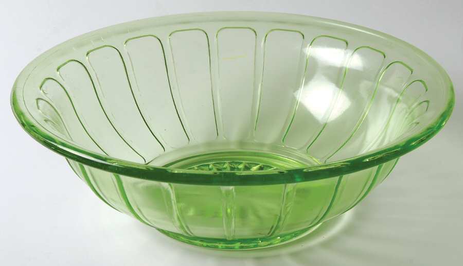 Ribbon Green 9" Large Fruit Bowl by Hazel-Atlas-1