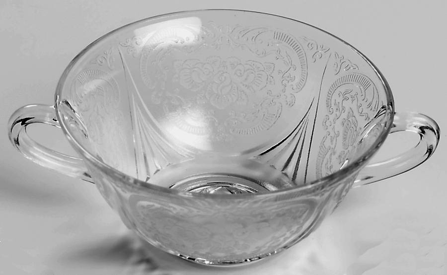 Royal Lace Clear Cream Soup Bowl by Hazel-Atlas-1