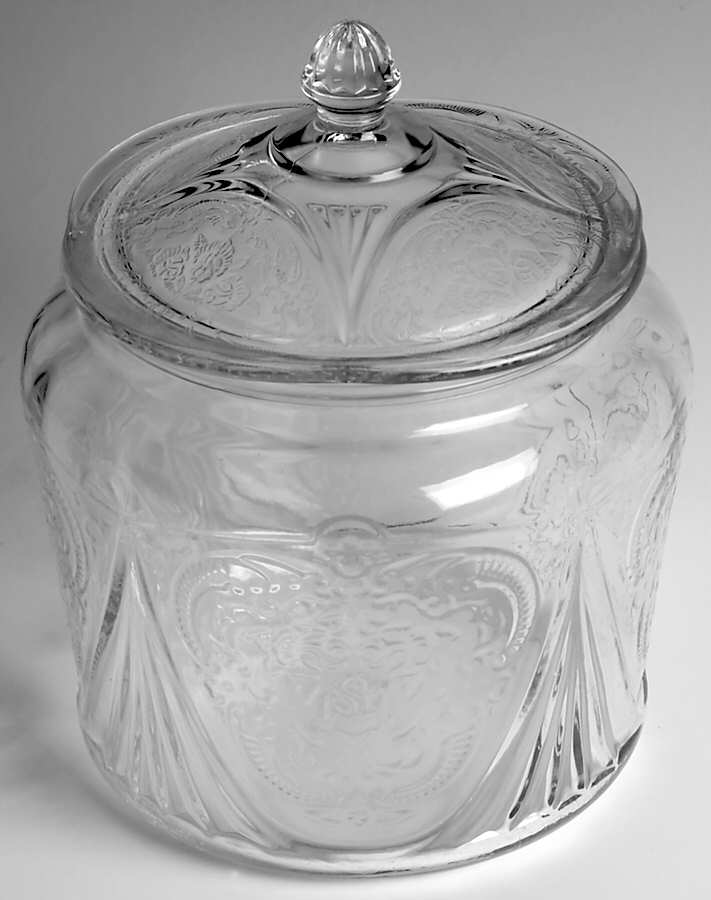 Royal Lace Clear Cookie Jar & Lid by Hazel-Atlas-1
