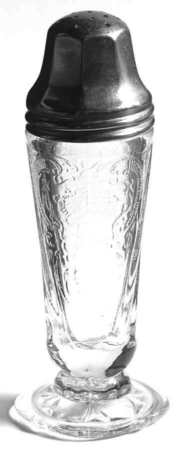 Royal Lace Clear Footed Shaker & Metal Lid by Hazel-Atlas-1