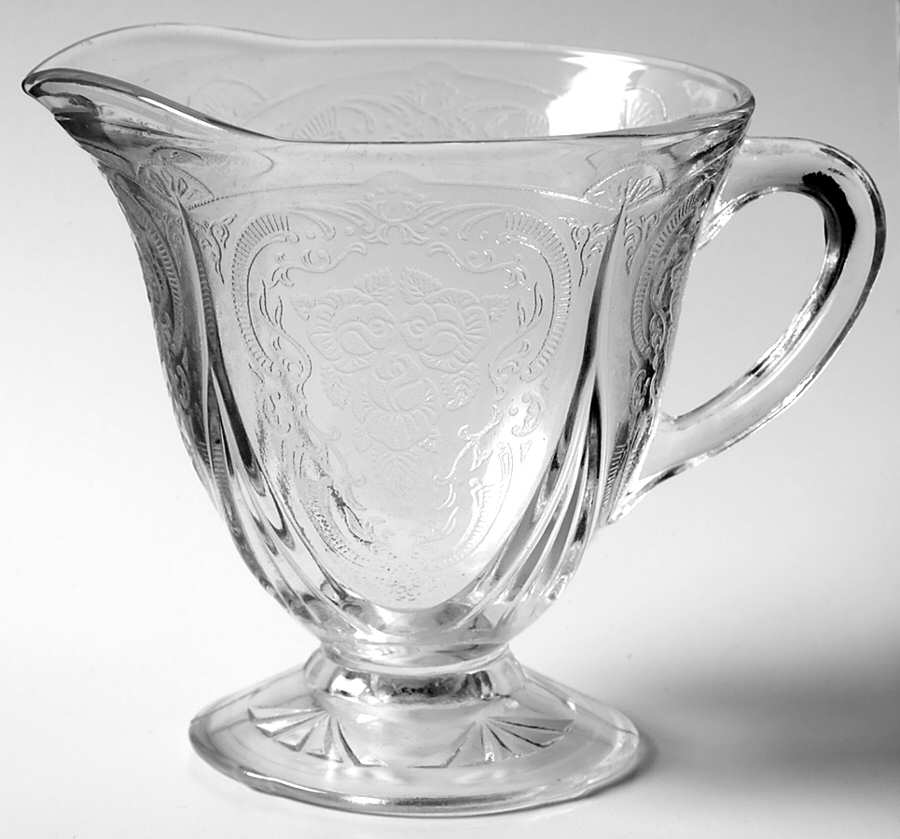 Royal Lace Clear Footed Creamer by Hazel-Atlas-1
