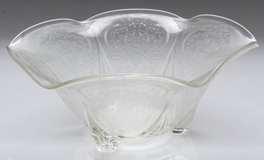 Royal Lace Clear 10" Ruffled Bowl by Hazel-Atlas-1