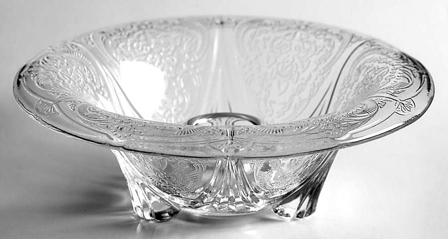 Royal Lace Clear Rolled Edge Candlestick by Hazel-Atlas-1
