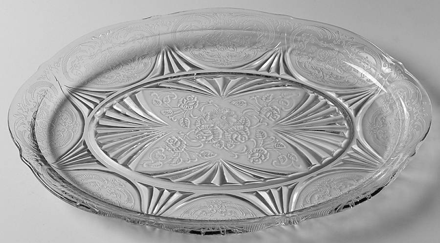 Royal Lace Clear 12" Oval Platter by Hazel-Atlas-1