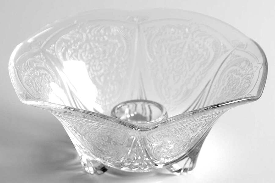 Royal Lace Clear Ruffled Edge Candlestick by Hazel-Atlas-1