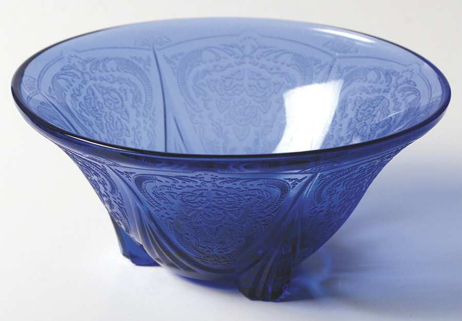 Royal Lace Cobalt Blue Single Light Candlestick by Hazel-Atlas-1