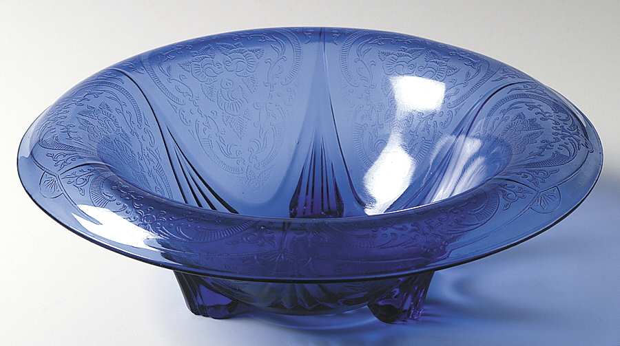 Royal Lace Cobalt Blue 10" Rolled Edge Bowl by Hazel-Atlas-1