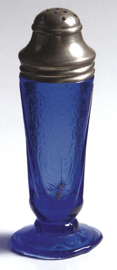 Royal Lace Cobalt Blue Footed Shaker & Metal Lid by Hazel-Atlas-1