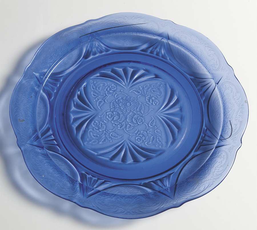 Royal Lace Cobalt Blue Luncheon Plate by Hazel-Atlas-1