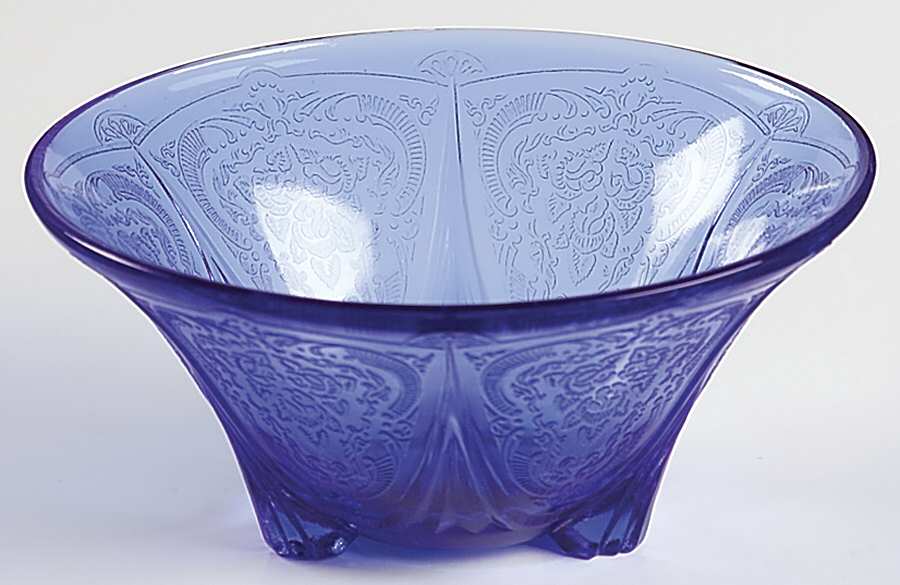 Royal Lace Cobalt Blue Nut Bowl by Hazel-Atlas-1
