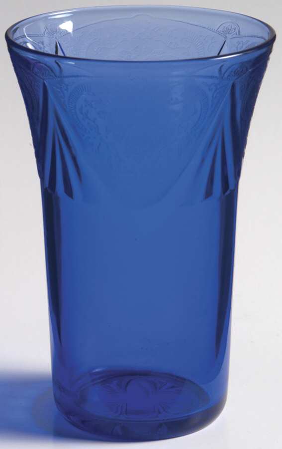 Royal Lace Cobalt Blue 10 Oz Flat Tumbler by Hazel-Atlas-1