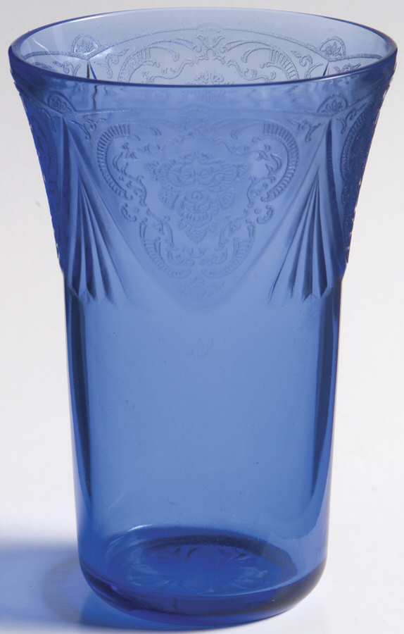 Royal Lace Cobalt Blue 12 Oz Flat Tumbler by Hazel-Atlas-1