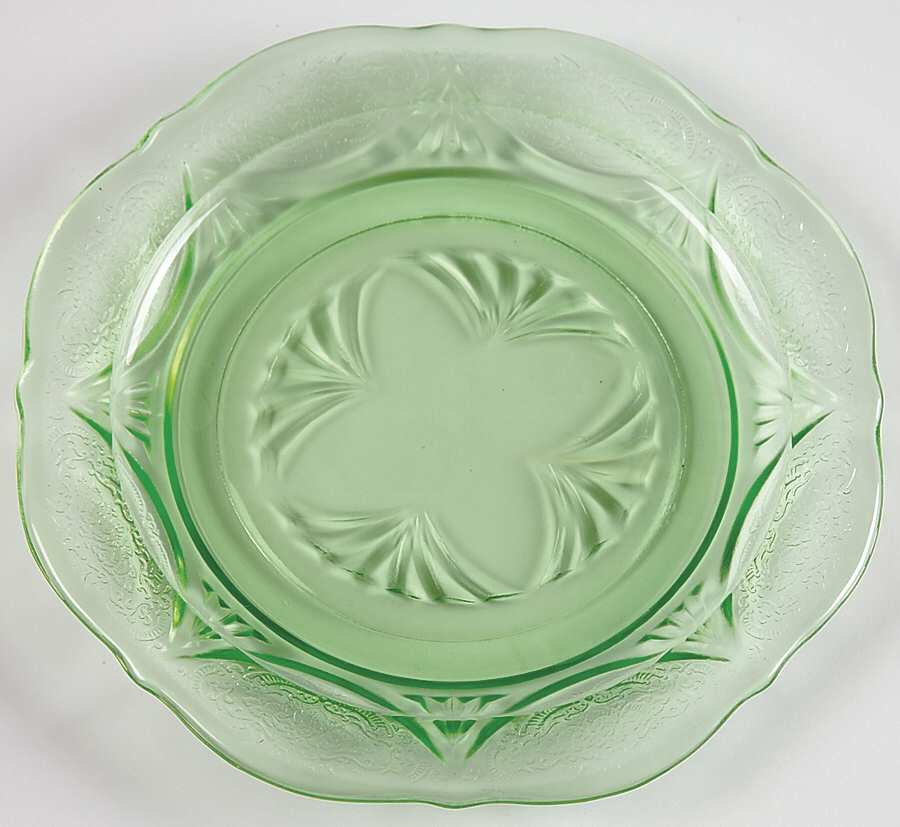 Royal Lace Green Bread & Butter Plate by Hazel-Atlas-1