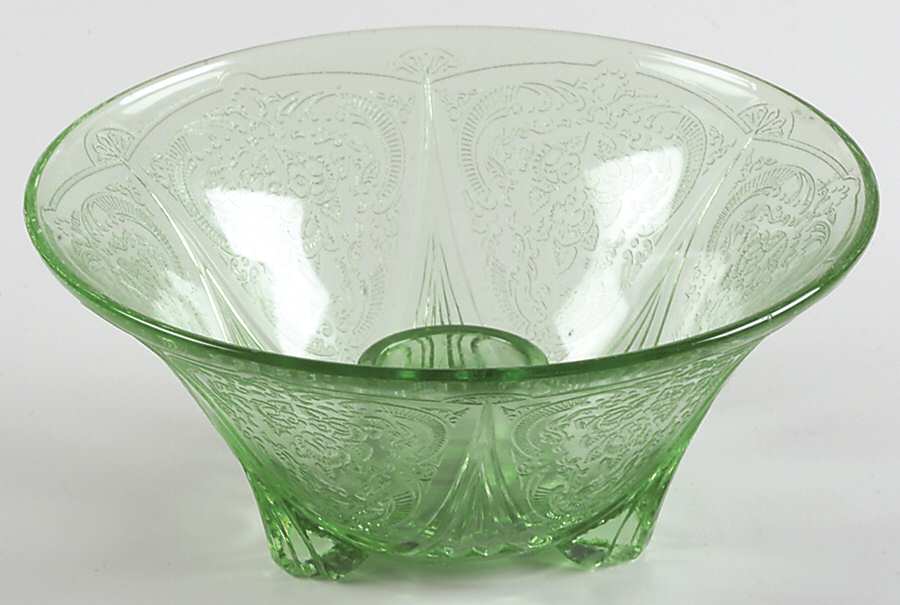 Royal Lace Green Single Light Candlestick by Hazel-Atlas-1