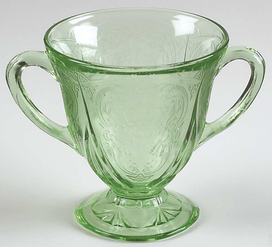 Royal Lace Green Footed Open Sugar by Hazel-Atlas-1