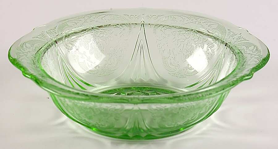 Royal Lace Green Small Fruit Dessert Bowl by Hazel-Atlas-1