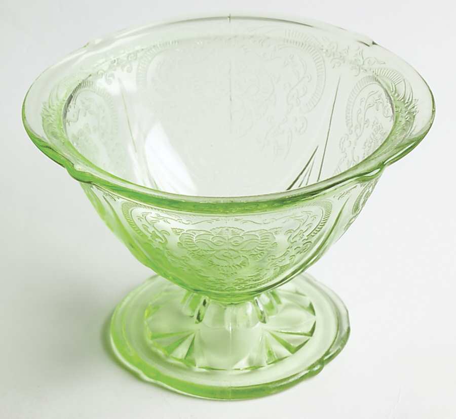 Royal Lace Green Champagne/Tall Sherbet by Hazel-Atlas-1