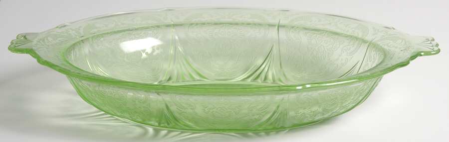 Royal Lace Green Oval Vegetable Bowl by Hazel-Atlas-1