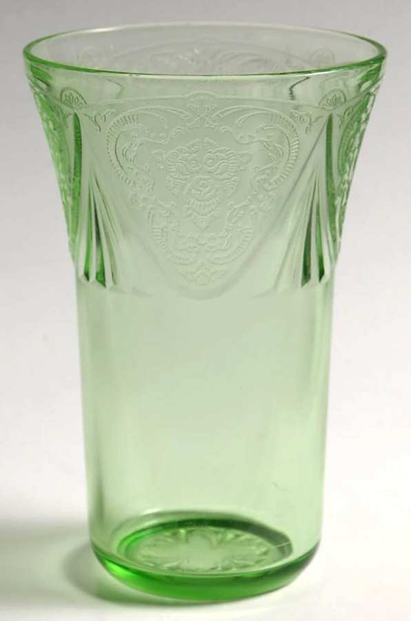 Royal Lace Green 10 Oz Flat Tumbler by Hazel-Atlas-1