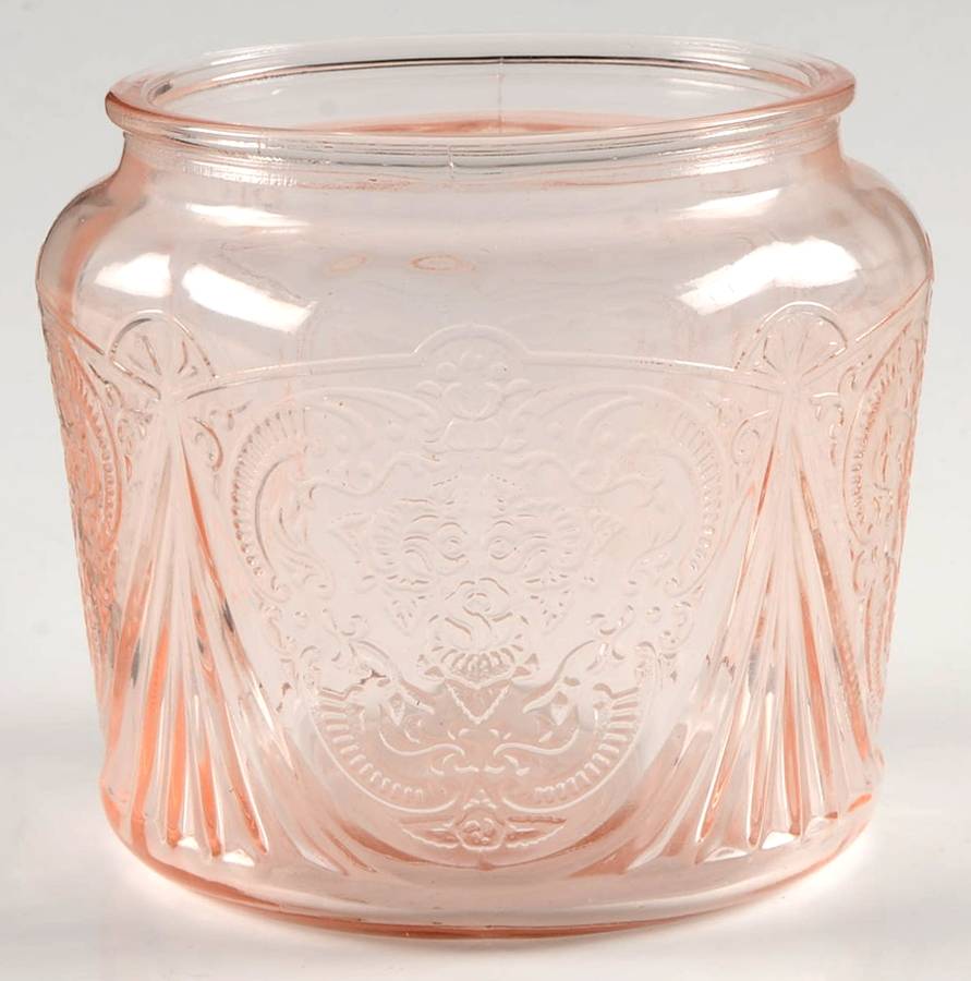 Royal Lace Pink Cookie Jar No Lid by Hazel-Atlas-1