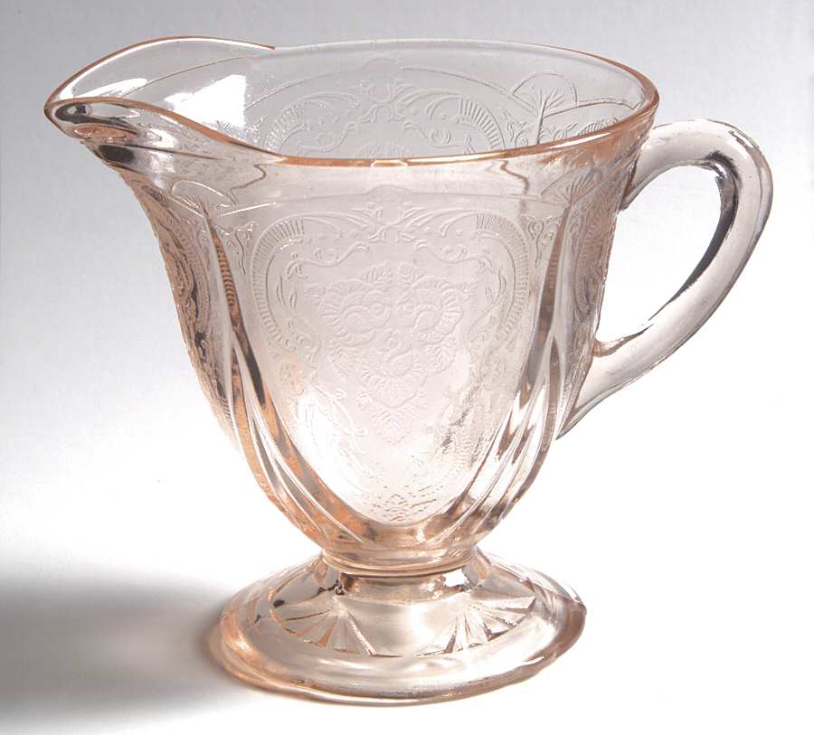 Royal Lace Pink Footed Creamer by Hazel-Atlas-1