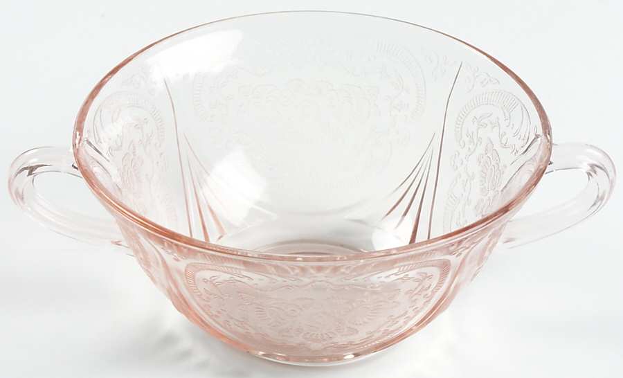 Royal Lace Pink Cream Soup Bowl by Hazel-Atlas-1