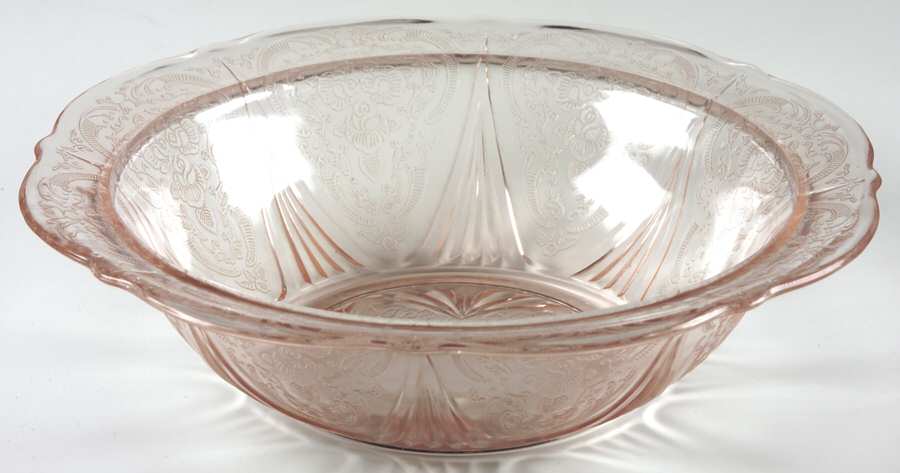 Royal Lace Pink 10" Large Fruit Bowl by Hazel-Atlas-1