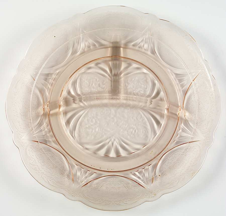 Royal Lace Pink Grill Plate by Hazel-Atlas-1