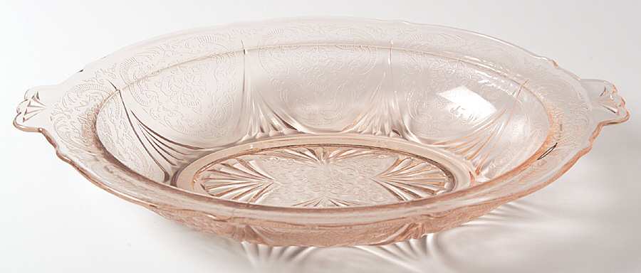 Royal Lace Pink Oval Vegetable Bowl by Hazel-Atlas-1