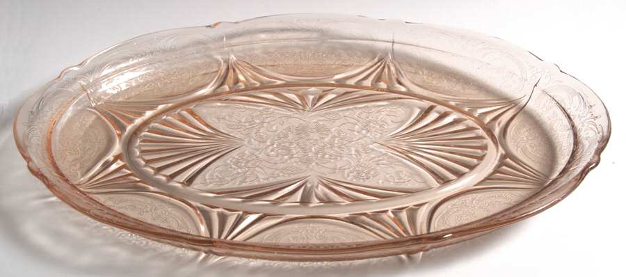 Royal Lace Pink 12" Oval Platter by Hazel-Atlas-1