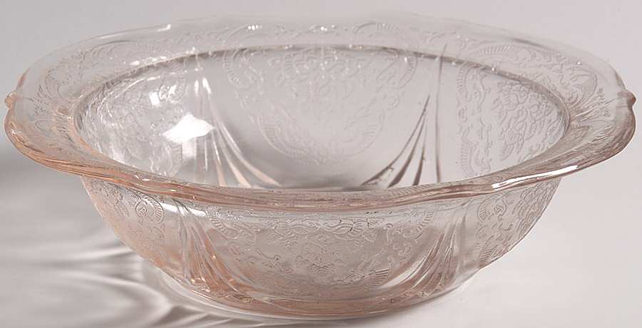 Royal Lace Pink Small Fruit Dessert Bowl by Hazel-Atlas-1