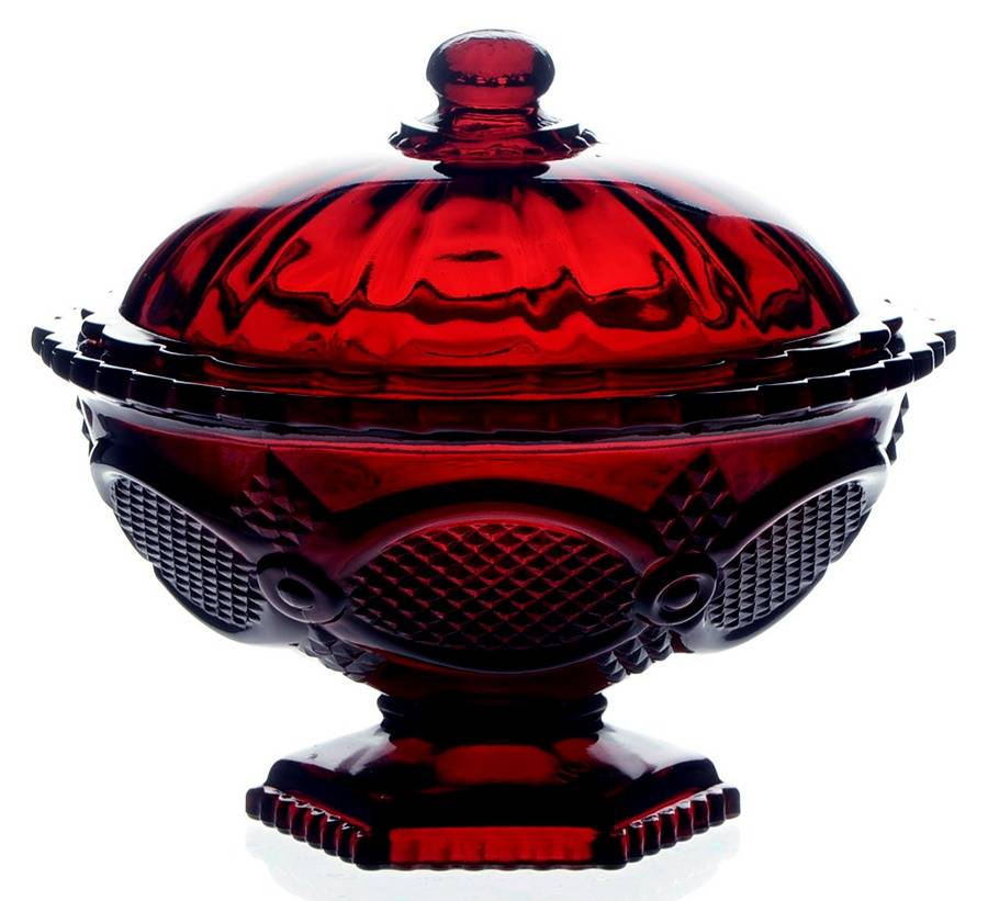 Cape Cod Ruby Candy Dish & Lid by Avon-1