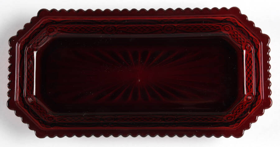 Cape Cod Ruby 1/4 Pound Butter Dish, No Lid by Avon-1