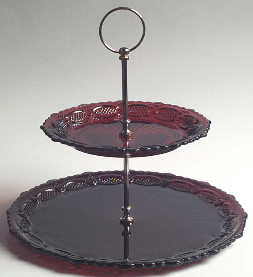 Cape Cod Ruby 2 Tier Serving Tray by Avon-1