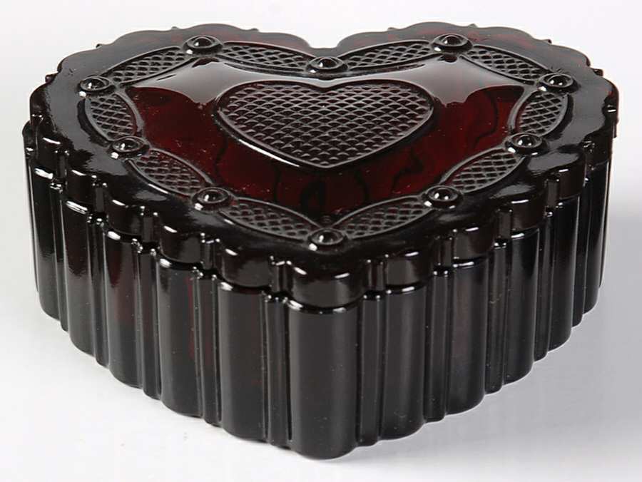 Cape Cod Ruby Small Heart Box & Lid by Avon-1