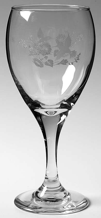 Hummingbird (Clear) Water Goblet by Homco-1
