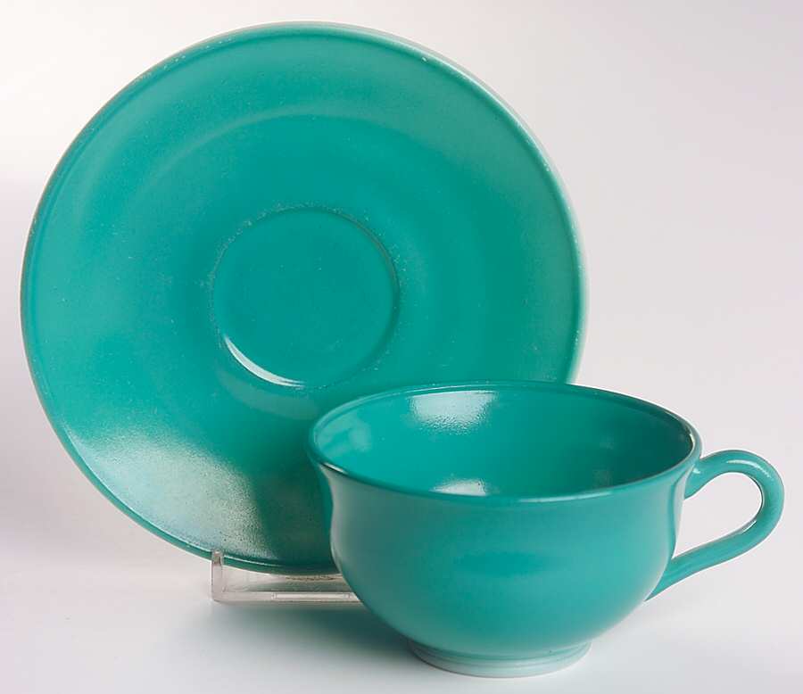 Ovide Aqua Cup & Saucer Set by Hazel-Atlas-1