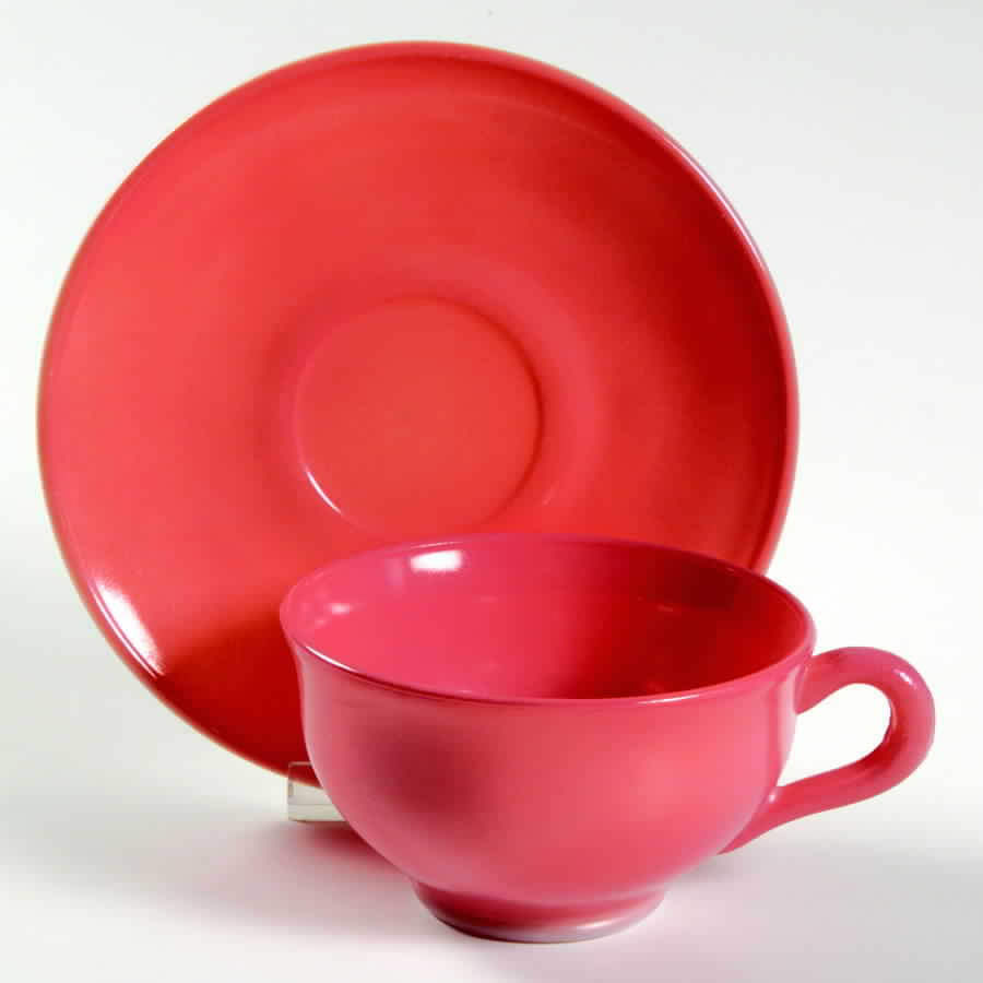 Ovide Coral Cup & Saucer Set by Hazel-Atlas-1