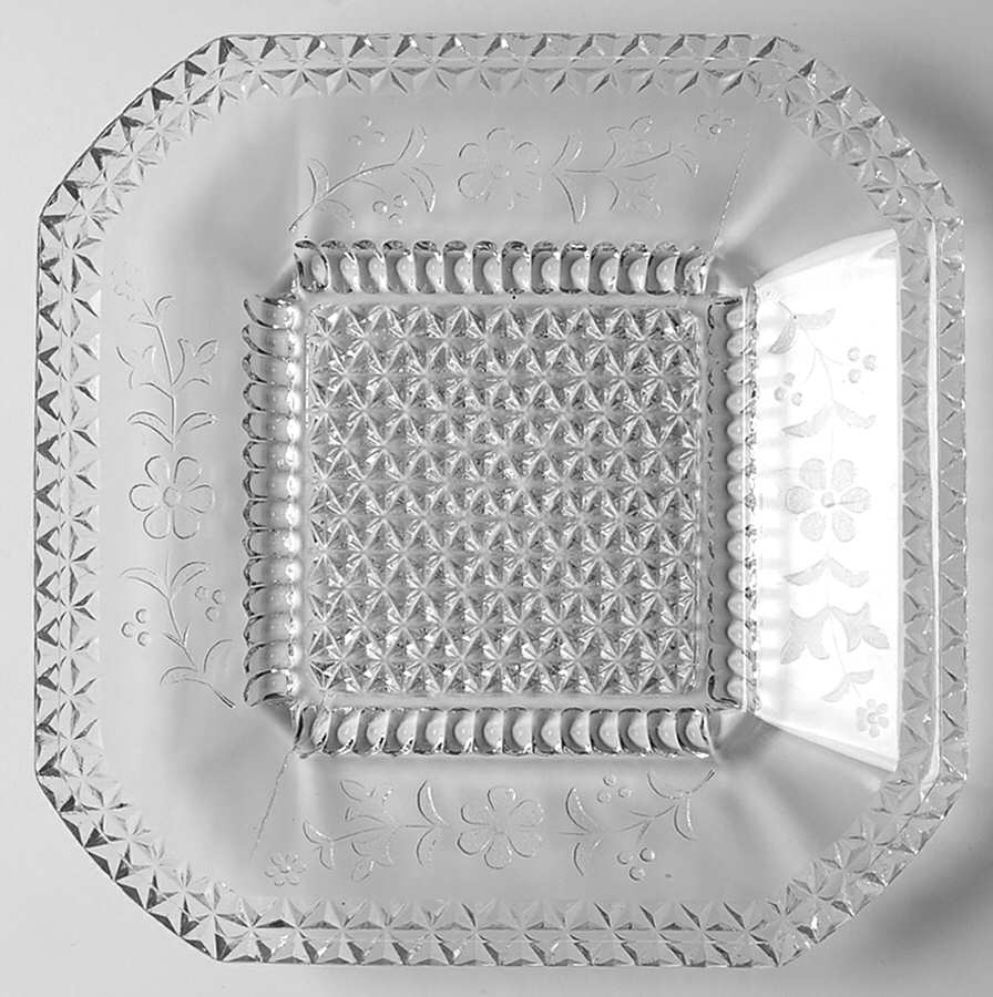Wildflower Clear Square Dinner Plate by Adams & Co-1